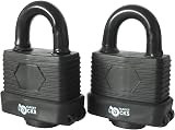 Smiths F-20282 Pack 2 Heavy Duty Waterproof Padlock 40mm Shank Outdoor Security view 2