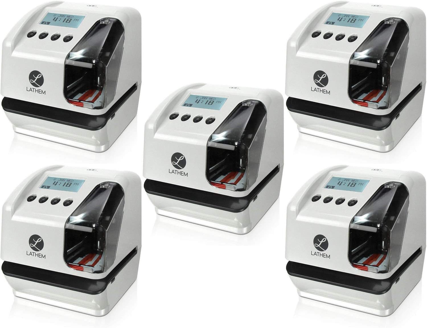 Lathem LT5000 Electronic Multi-Line Time, Date and Numbering Document Stamp, Can Be Wall Mounted (Screws Included) (LT5000) (Pack 5)