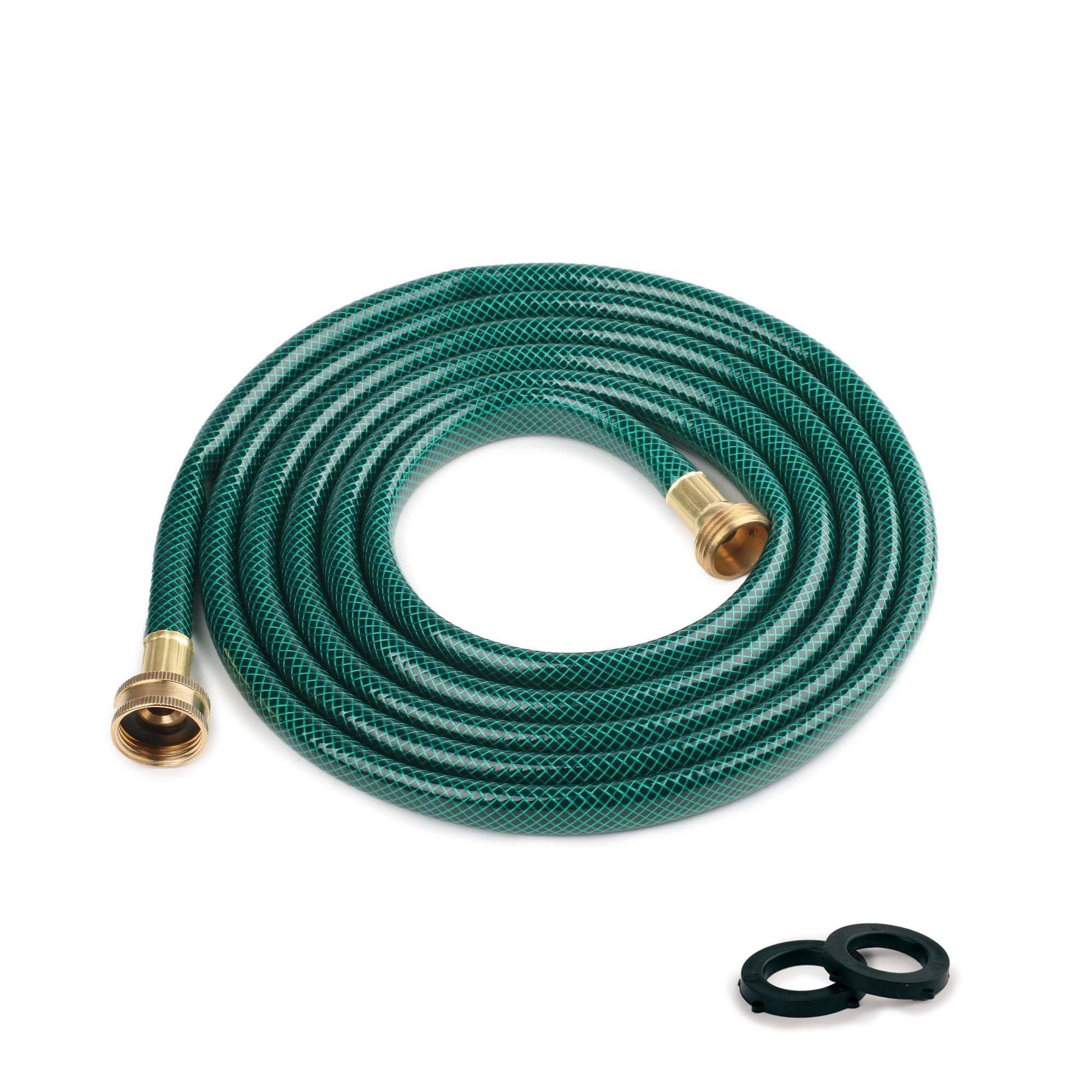 Photo 1 of FUNJEE 15FT PVC Garden Hose: LeakProof and Durable with 1/2" GHT Brass Fittings for Outdoor Watering and Lawn Sprinkling - Ideal for Homeowners and DIY Enthusiasts