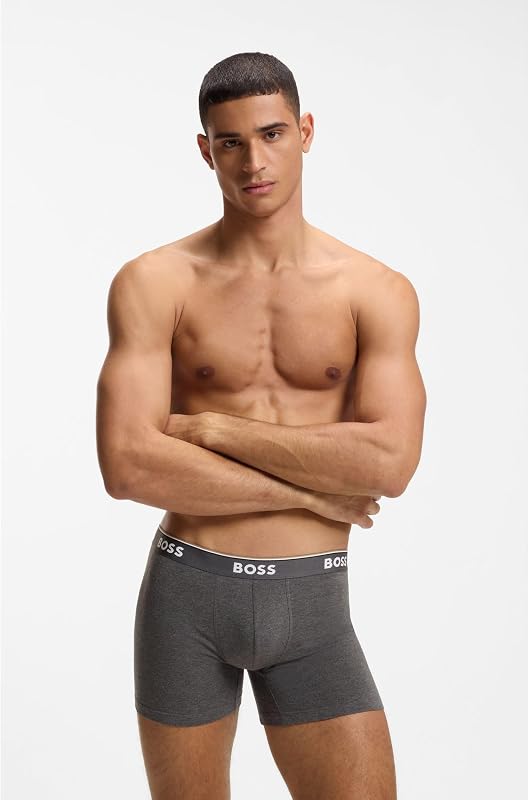 Boxer Brief 3P CO/EL Caleçon Boxeur, Open Grey61, M (Lot de 3) Homme