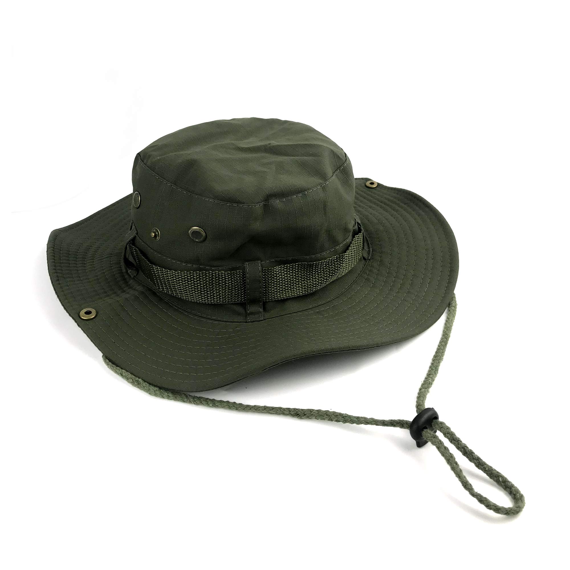 BEISIJIA Wide Brim Fishing Hats Sun UV Protection Outdoor Bucket Hat Windproof Boonie Hat for Men Women (Army Green)