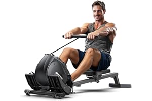 COZYINN Rowing Machine for Home, Magnetic Rower Machine 300lbs Capacity, Compact Upright Storage Rower for Small Space, 8 Levels Adjustable Resistance, Works with Kinomap