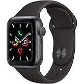 Apple Watch Series 5 (GPS, 44MM) - Space Gray Aluminum Case with Black Sport Band (Renewed)
