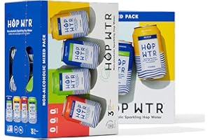 HOP WTR - Sparkling Hop Water - Variety Pack (12 Pack) - NA Beer, No Calories or Sugar, Low Carb, With Adaptogens and Nootrop