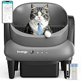 Invengo Automatic Litter Box Self Cleaning, Open-Top Smart Cat Litter Box with App Control, Control Safety Sensor Design for Multiple Cats, with Waste Bags,Medium Gray