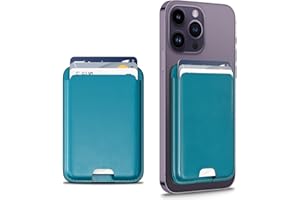 EDC-BFYOU EDC Leather Wallet for Apple MagSafe, MagSafe Wallet Compatible with iPhone 15 Series, iPhone 14/13/12 Series, Detachable RFID Card Holder for 3 Credit Cards, Blue