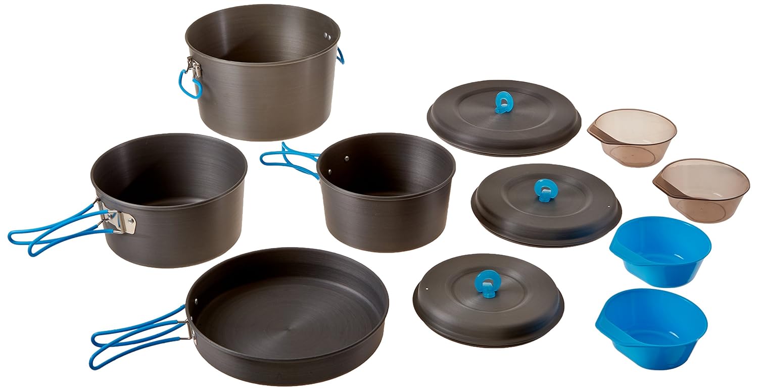 Best stansport stainless steel family camping cookware set (7-piece)
