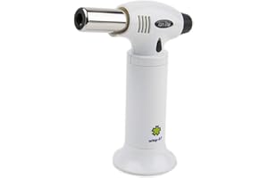 Whip-It! Ion Lite Torch, All White. Butane Torch Lighter, Refillable Cooking Torch with Adjustable Flame, Safety Lock for Soldering, Kitchen, Welding