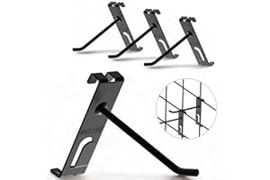 NACETURE Double Gridwall Hooks- 24 Pcs Display Hooks for Grid Wall Panel- Grid Wall Hooks 4 inch with Extra Hook On The Bottom- Durable Peg Hook Wall Grid Panel Hooks for Hanging Retail Gridwall Accessories