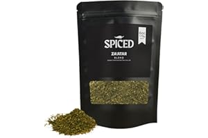 RHYTHM AROMATICS SPICED Zaatar Spice Blend, 6oz of Authentic Zaatar Spice Mix Mediterranean Seasoning Middle Eastern Spice in Resealable Bag, Great for Cooking, Roasting and Garnishing