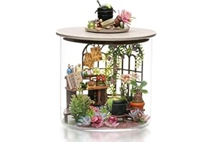 Foyucool DIY Miniature House Kit, Dollhouse Kit with Furnitures, 1:24 Mini House Making Kit for for Adult to Building, Halloween/Home Decorations/Gifts for Family and Friends, Flower Shop