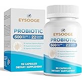 EYSOOGE Probiotics for Women and Men, 500 Billion CFU, 22 Strains + Organic Prebiotics, Daily Probiotics for Digestive, Immune, & Gut Health - 90 Capsules