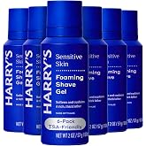 Harry's Foaming Shave Gel for Men with Aloe - 2 oz (6 Pack) | Soothes and Cushions Skin for Shaving - TSA Approved Travel Essentials - Sensitive Skin Safe