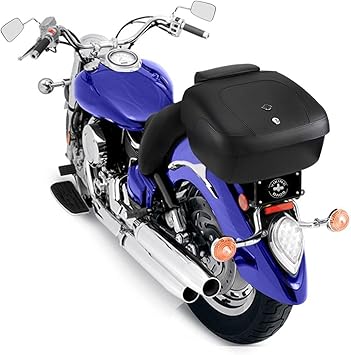 hard leather motorcycle trunk