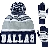 Vintage Classic Skull Cap 3D Embroidery Beanie Hat Cuffed Winter Hat Knit Comes with Warm Gloves Gifts for Men Women Fans