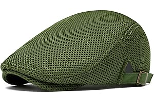 meioro Mens Breathable Mesh Summer Hat Adjustable Flat Cap Newsboy Beret Ivy Cap Irish Cabbie Fishing Hats