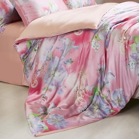 DoubleSided Silk Quilt Cover/Mulberry Silk Quilt Cover/Printed Silk Quilt Cover/Single and Twin