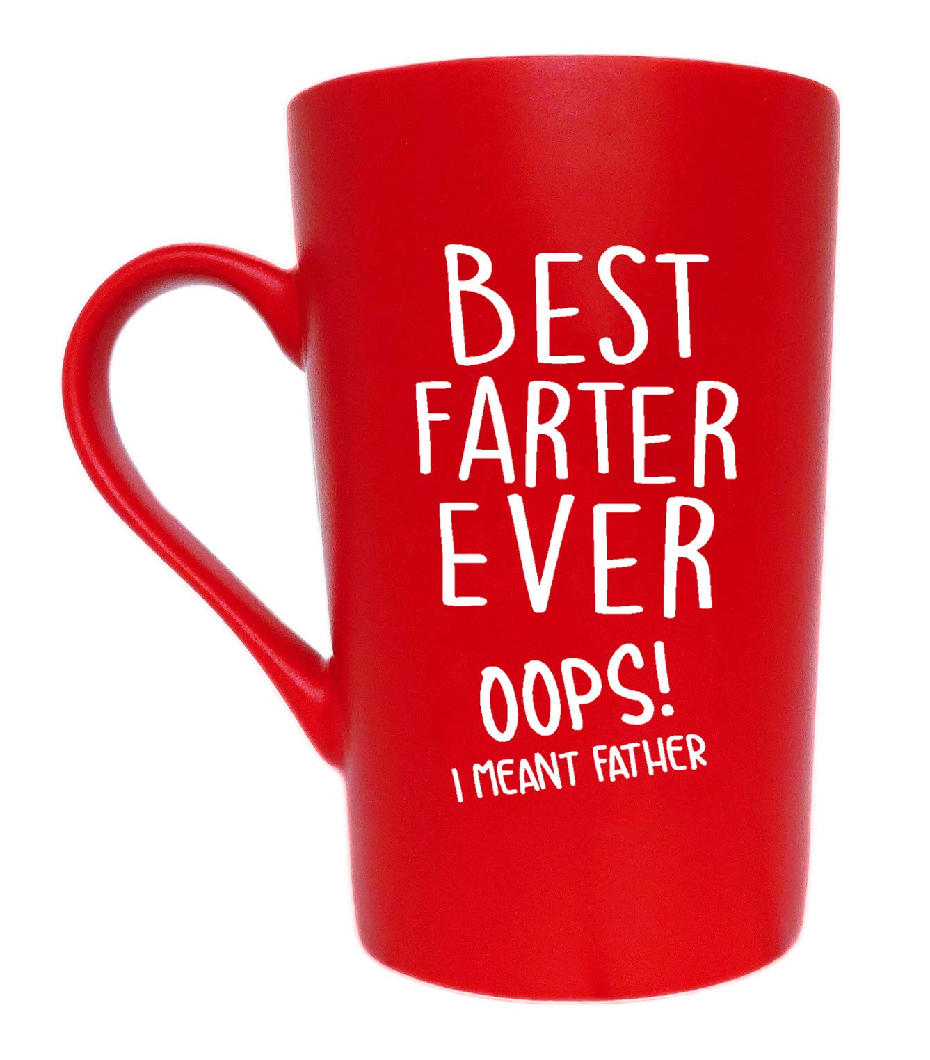 This Funny Christmas Gifts Dad Coffee Mug for Dad, Best F Ever Oops I Meant Father, Fun Father Mug Gifts from Daughter Son, Red 12 Oz