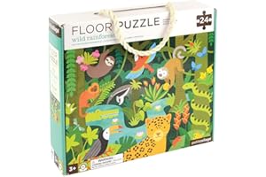 Petit Collage Floor Puzzle, Wild Rainforest, 24-Pieces – Large Puzzle for Kids, Completed Rainforest Puzzle Measures 18” x 24” – Makes a Great Gift Idea for Ages 3+