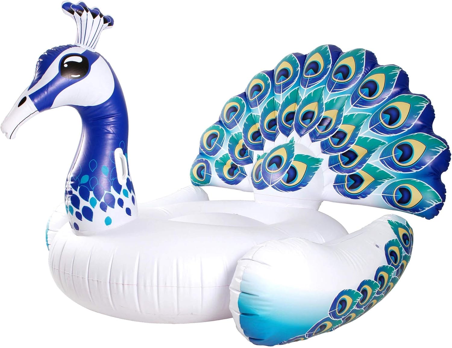 AIRTIME Giant Inflatable Colorful Peacock Swimming Pool Float with