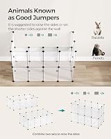 SONGMICS Pet Playpen with Floor Small Animal Enclosure 125x63x42 cm White view 5