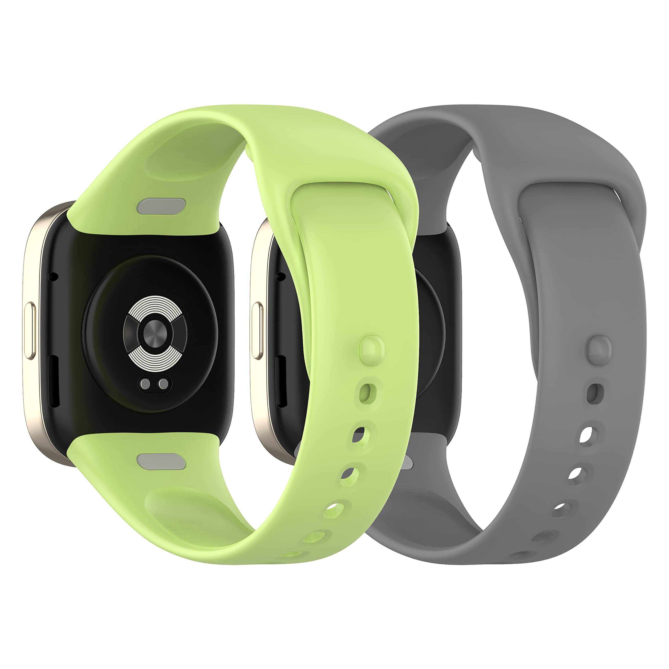 KUTEWEU Sport Straps Compatible with Xiaomi Redmi Watch 3 Strap,Replacement Bands for mi Redmi Watch3 Watchband,Soft Silicone Replacement Watch Band Compatible with Redmi Watch 3 (Green+Grey)