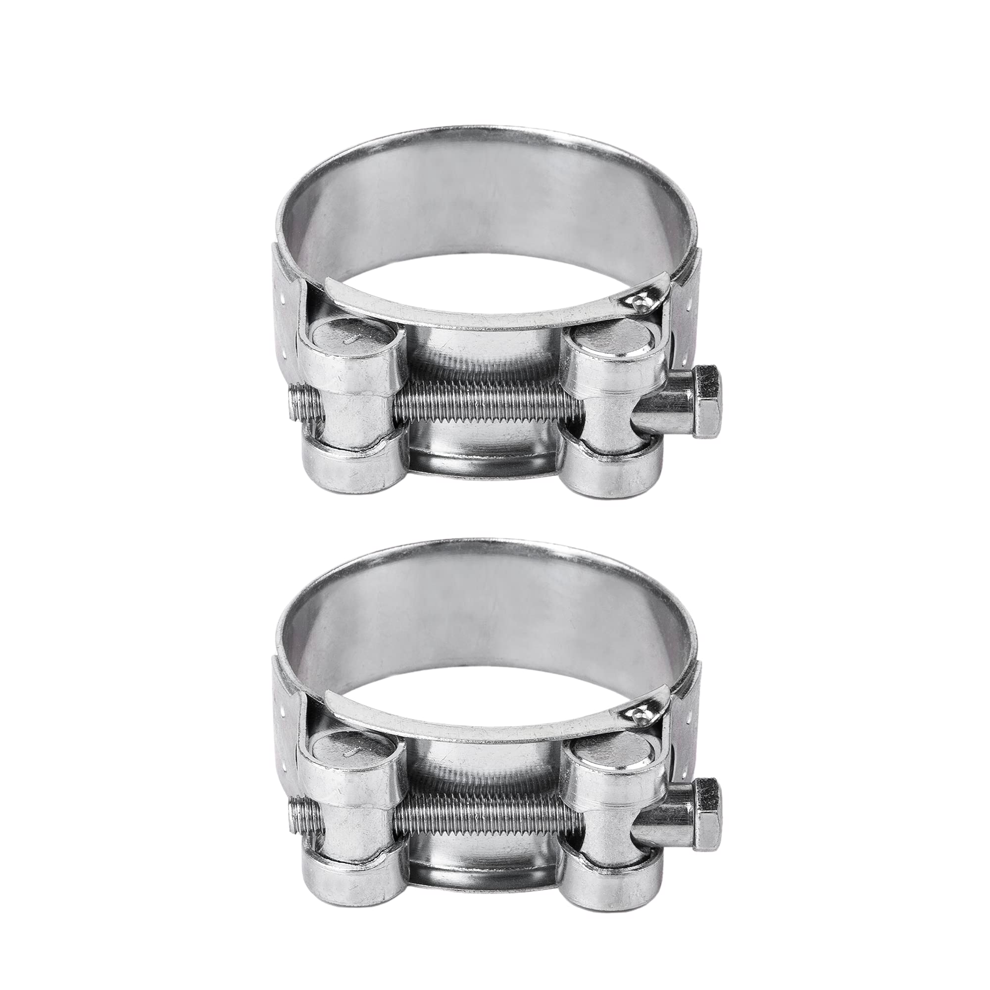 (Pack of 2 pcs) Pipe 36-39 mm Strong Reinforced Pipe Clamps, Galvanized Steel Tube Hose Clamp Fasteners (2 pcs, 36-39 mm)