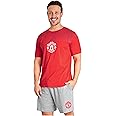 Manchester United F.C. Mens Pajamas Set, Breathable 2 Piece Short Lounge Wear - Gifts for Men