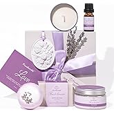 Lavender Spa Set for Women, Bath Set Self Care for Women, Nourishing 7 Piece Home Spa Set, Birthday Gift and a Gift For Mom