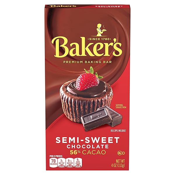 BAKER’S SEMI-SWEET CHOCOLATE PREMIUM BAKING BAR WITH 56%...