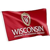Desert Cactus University of Wisconsin Flag Badgers UW Madison Banners 100% Polyester Indoor Outdoor 3x5 feet Flags (Design W)