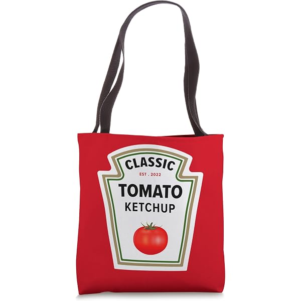 Ketchup-Tragetasche Aus Canvas – Witziges Design, 37x32 Cm, Waschbar, Perfekt Für Fans