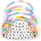 AICase for NewJeans Merch Gifts Toys Inspired Bracelets Birthday Decorations 6 Pcs Stackable Stretch Beaded Friendship Bracelets Costume Cosplay Merchandise Gifts for Fans Women Christmas Stocking