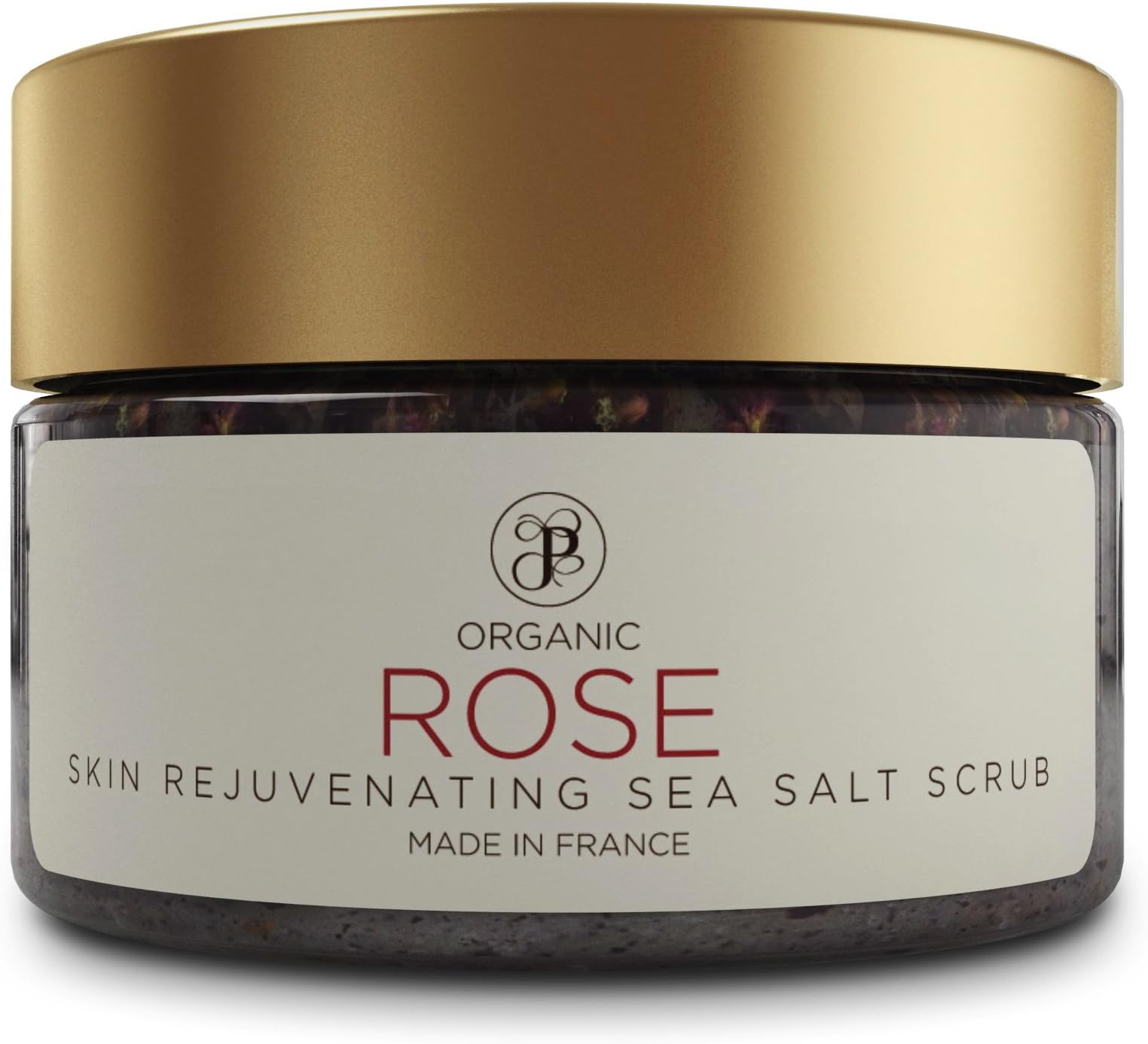 Peak Products Body Scrub, Organic Sea Salt Body Exfoliating Scrubs for Bath & Shower, Skin Rejuvenating Spa Exfoliator Made with Essential Oils, No Harmful Chemicals, Rose, 12oz