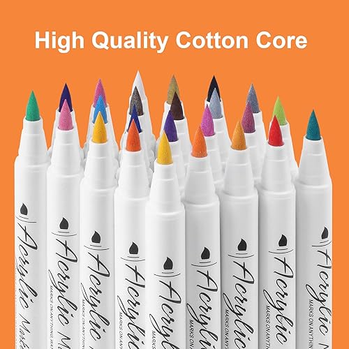 Letoya Acrylic Paint Markers 24 Colors Brush Tip Paint Pens Set