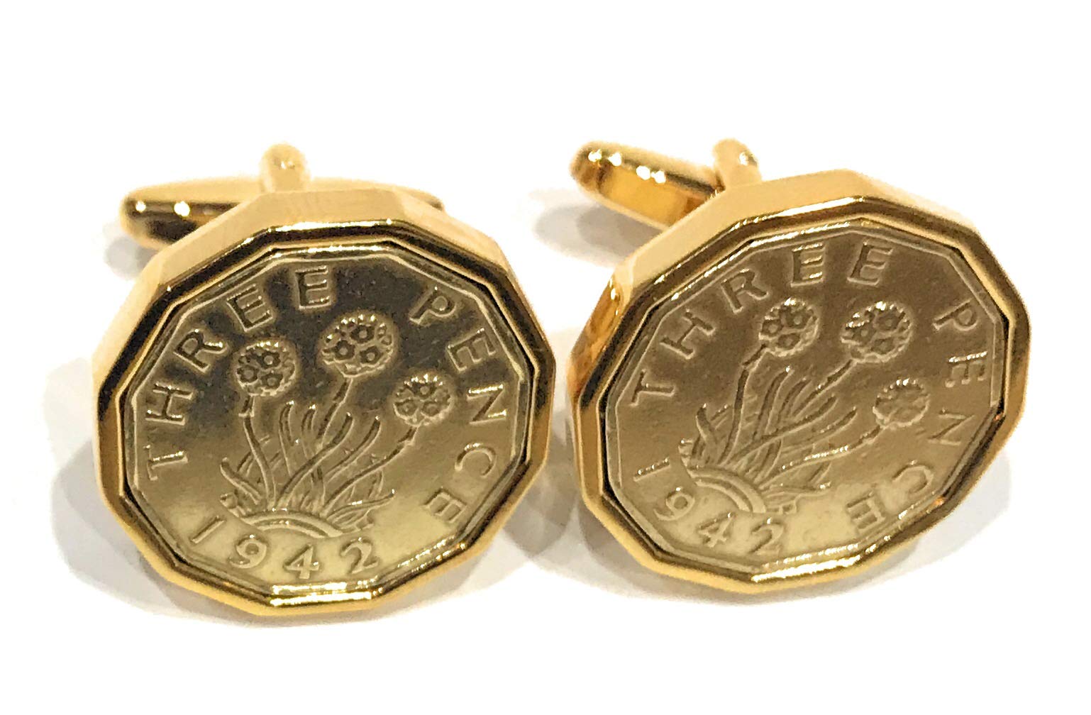 Premium 1942 Threepence cufflinks for a 83rd Birthday cufflinks