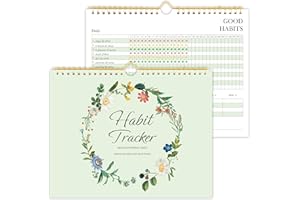 ORIENTAL BEAUTY PEARL Habit Tracker Journal - Habit Tracker Calendar with Spiral Binding–Undated Weekly and Monthly Habit Tracker Planner to Boost Productivity with Habits Goals, 12Months, 8.5"x11”