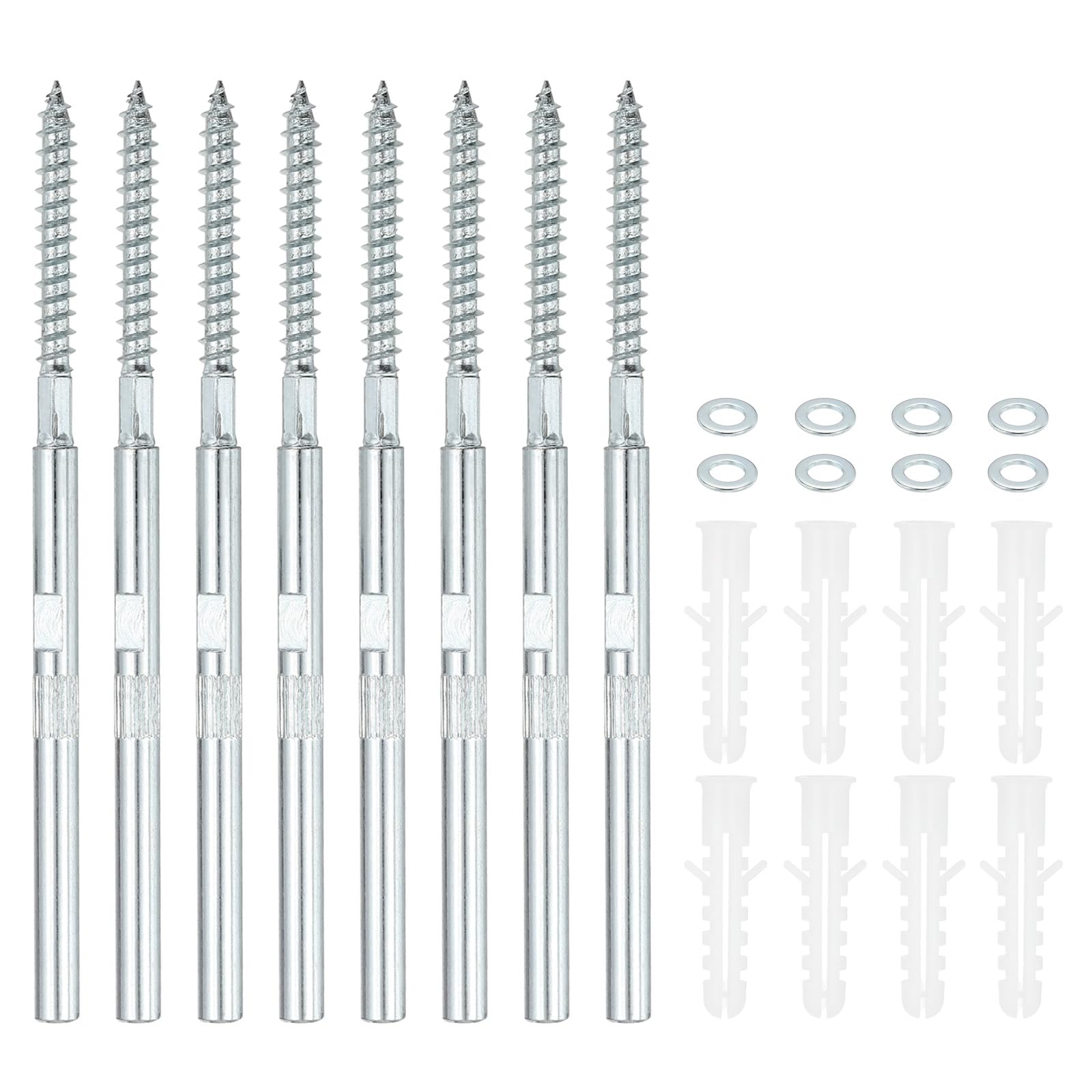 PATIKIL Floating Shelf Invisible Support Bracket 6", 8 Pcs Carbon Steel Hidden Brackets, Blind Shelf Supports with Shelving Mounting Hardware for Floating Wood Shelves, Silver