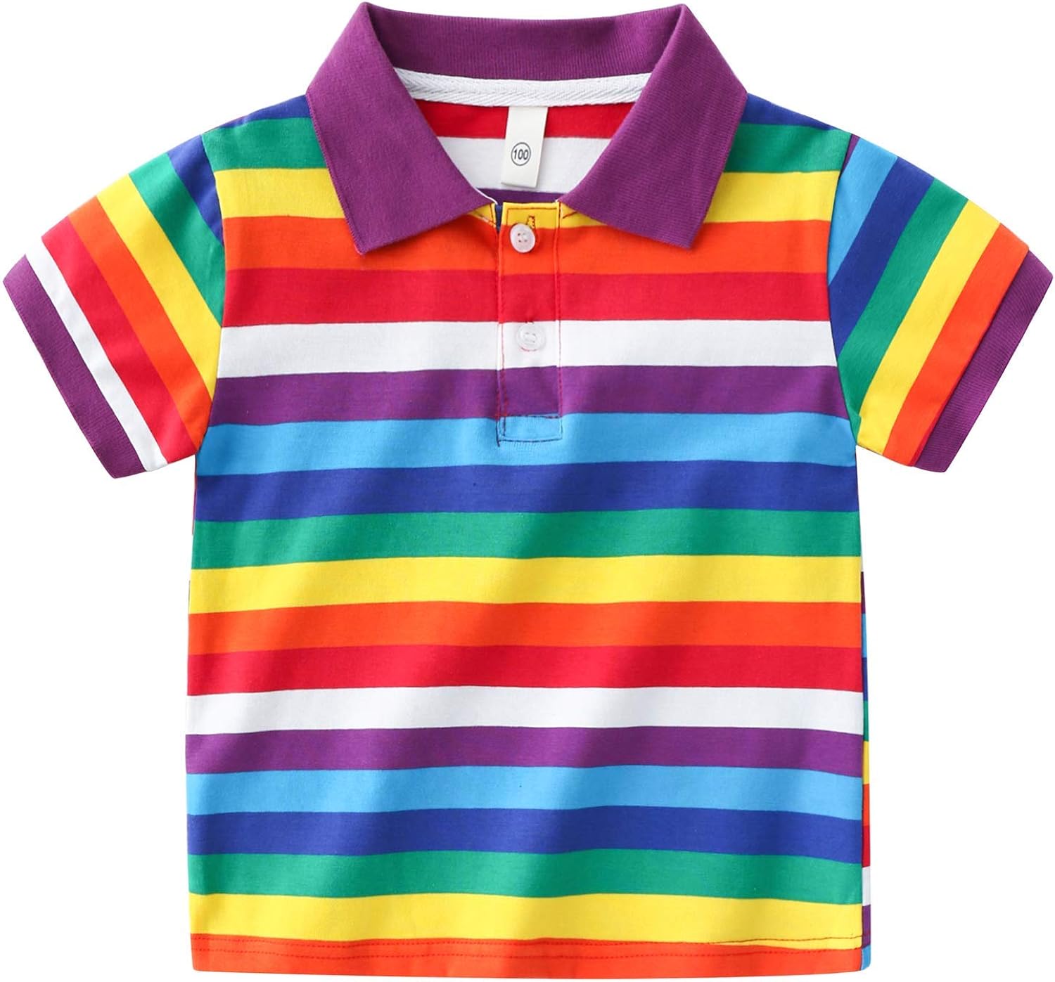 Boys Rainbow Striped Polo Shirt Cotton Short Sleeve TShirts 6T Amazon
