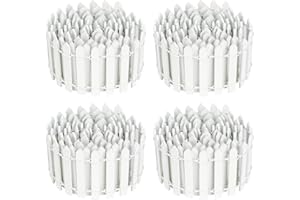 PONGJA 4PCS 47Inch Long Miniature Fairy Garden Fence Mini Wood Picket Ornament Fence for Dollhouse Home Garden Plant Pot Christmas Tree Decorations for Adult (White)