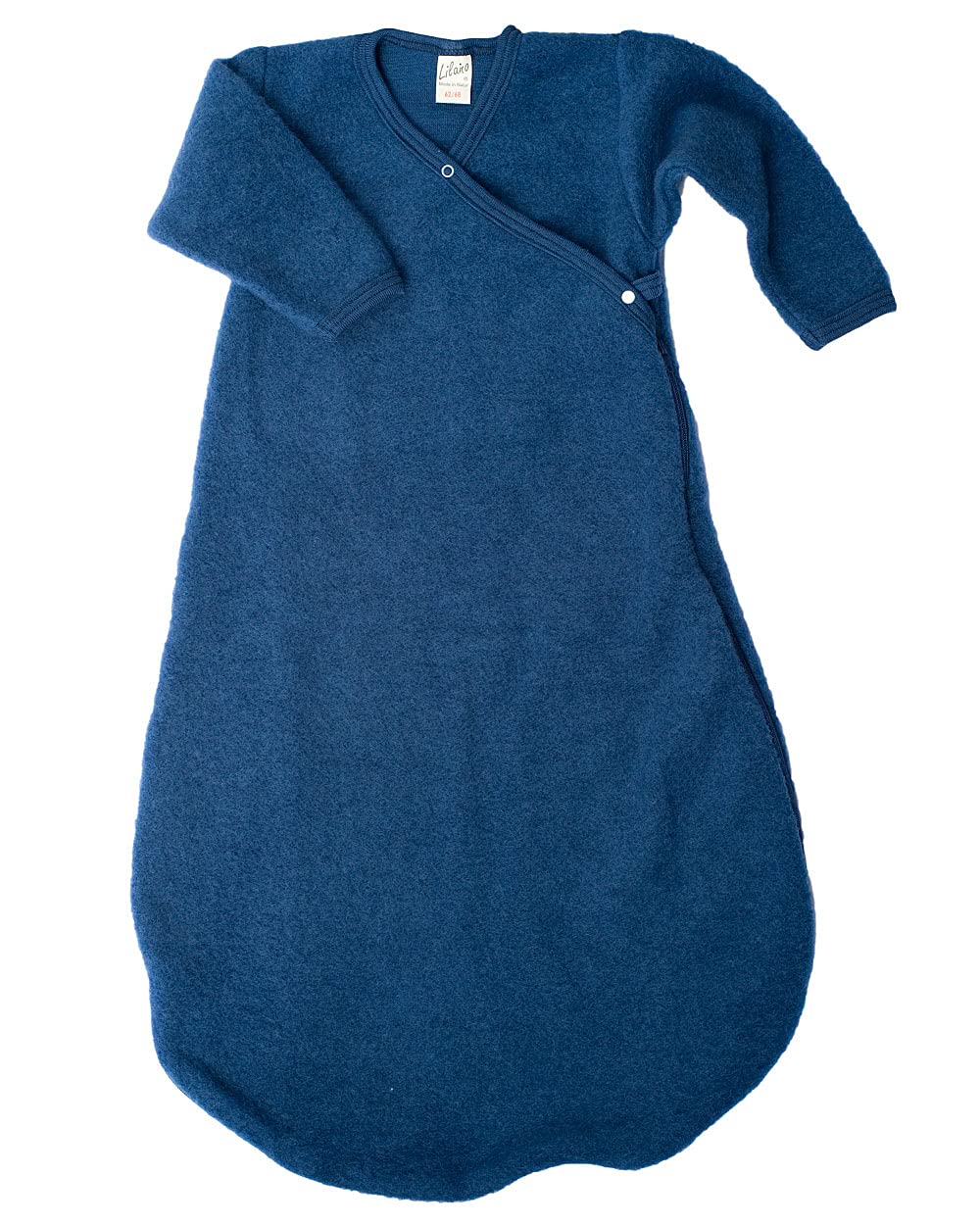 Lilano, Merino fleece changing bag with 2-way zip, plain, 100% wool (kbT), navy, 74/80 cm