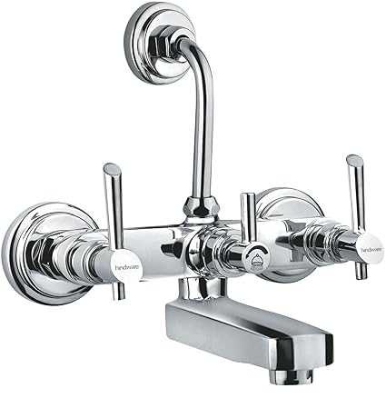 Hindware F110018CP Immacula Wall Mixer Wall Mixer Provision for Over Head Shower with 115Mm Long Bend Pipe & Flange (Chrome)