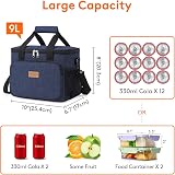 Lifewit Lunch Bag 9L Insulated Cooler Tote Dark Blue 12 Cans view 4