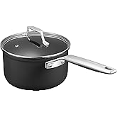 MSMK 3.5 Quart Non stick Sauce Pan with lid, Stay-Cool Handle, Burnt also Nonstick, PFOA Free Non-Toxic, Scratch-resistant, Induction Cooking Pot