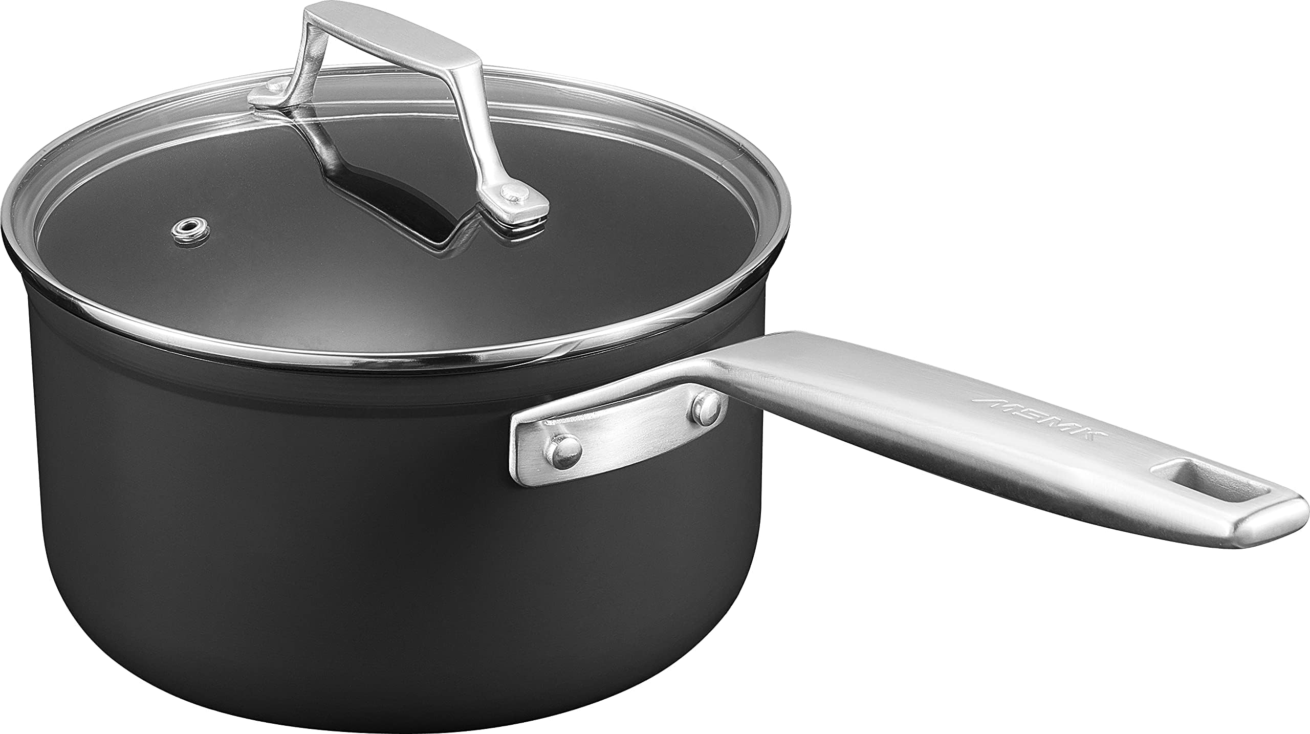 Photo 1 of MSMK 3.5 Quart Non stick Sauce Pan with lid, Stay-Cool Handle, Burnt also Nonstick, PFOA Free Non-Toxic, Scratch-resistant, Induction Cooking Pot