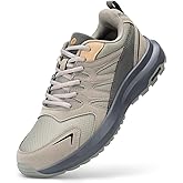 FitVille Men's Outdoor Hiking Shoes with High Traction Outsole, Water-Resistant & High Rebound Cushioning, Low-Top Trailing Shoes for Walking Trekking Camping Grey