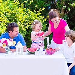 Kopokita 6PCS White Plastic Tablecloths 54 x 108