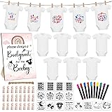 Silicherry 64 Pcs Baby Shower Games Bodysuit Design