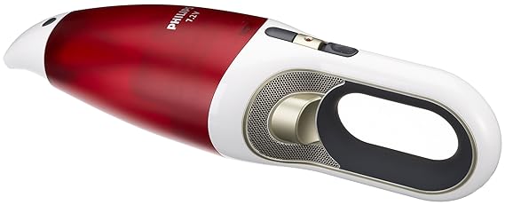 Philips FC6144/01 Akkusauger (ohne Beutel, 7,2V NiMH-Akku, 9 Minuten Laufzeit, 2-stufig) rot/weiß