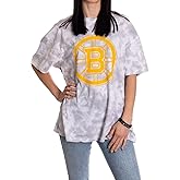 Calhoun NHL Womens Oversized Loose Fit Drop Shoulder Tie Dye Crewneck Short Sleeve T-Shirt